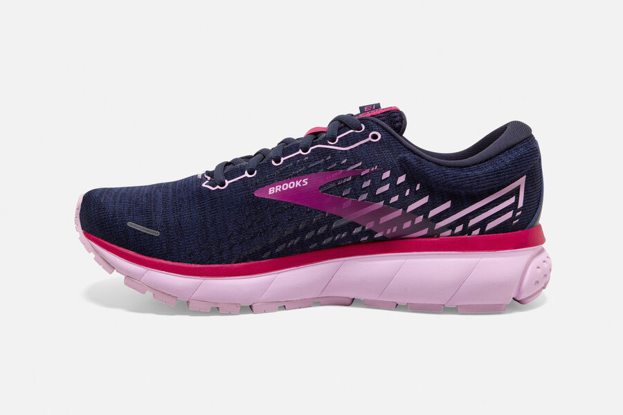 Brooks Running Shoes - Ghost 13 Road Womens - Navy/Red - DUO-397201